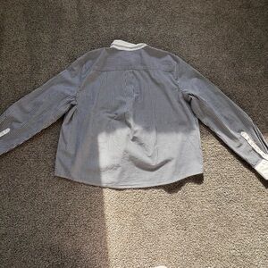 J. Crew Navy and White Striped Shirt